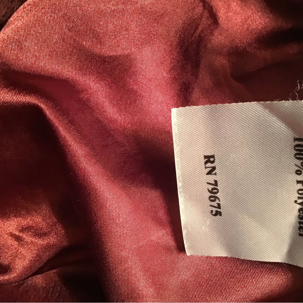 Diane Von Furstenburg womens burgundy faux fur jacket size small - Picture 9 of 11